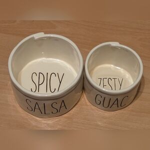 Mud Pie Spicey Salsa & Zesty Guac Ceramic Serving Dishes